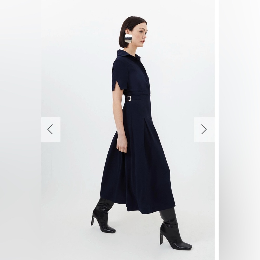 NWT Karen Millen Dark Blue Midi Dress